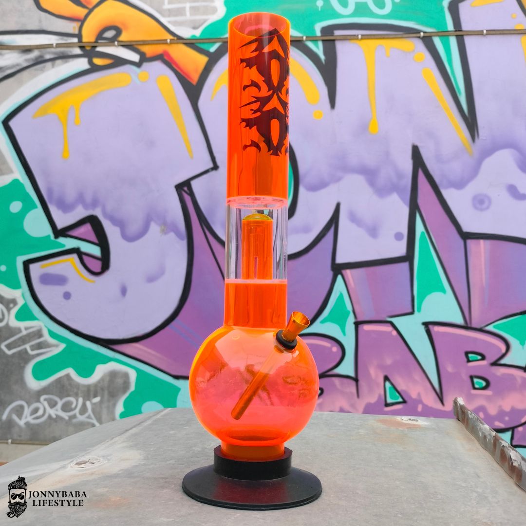 Acrylic Single Percolator Bong Tangerine - Kraken