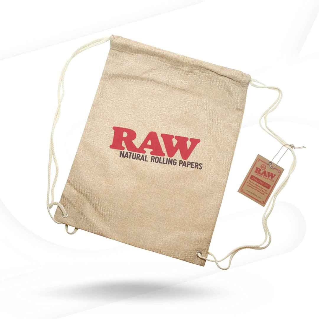 Raw drawstring bag 