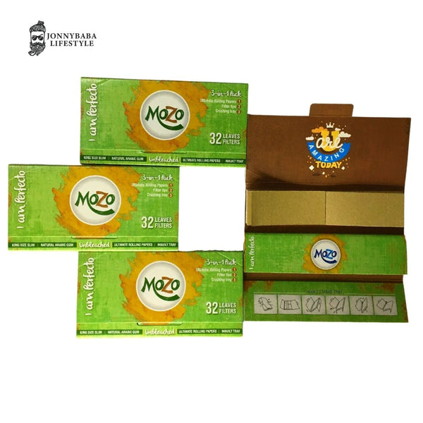 mozo brown rolling paper with tips combo available on Jonnybaba Lifestyle