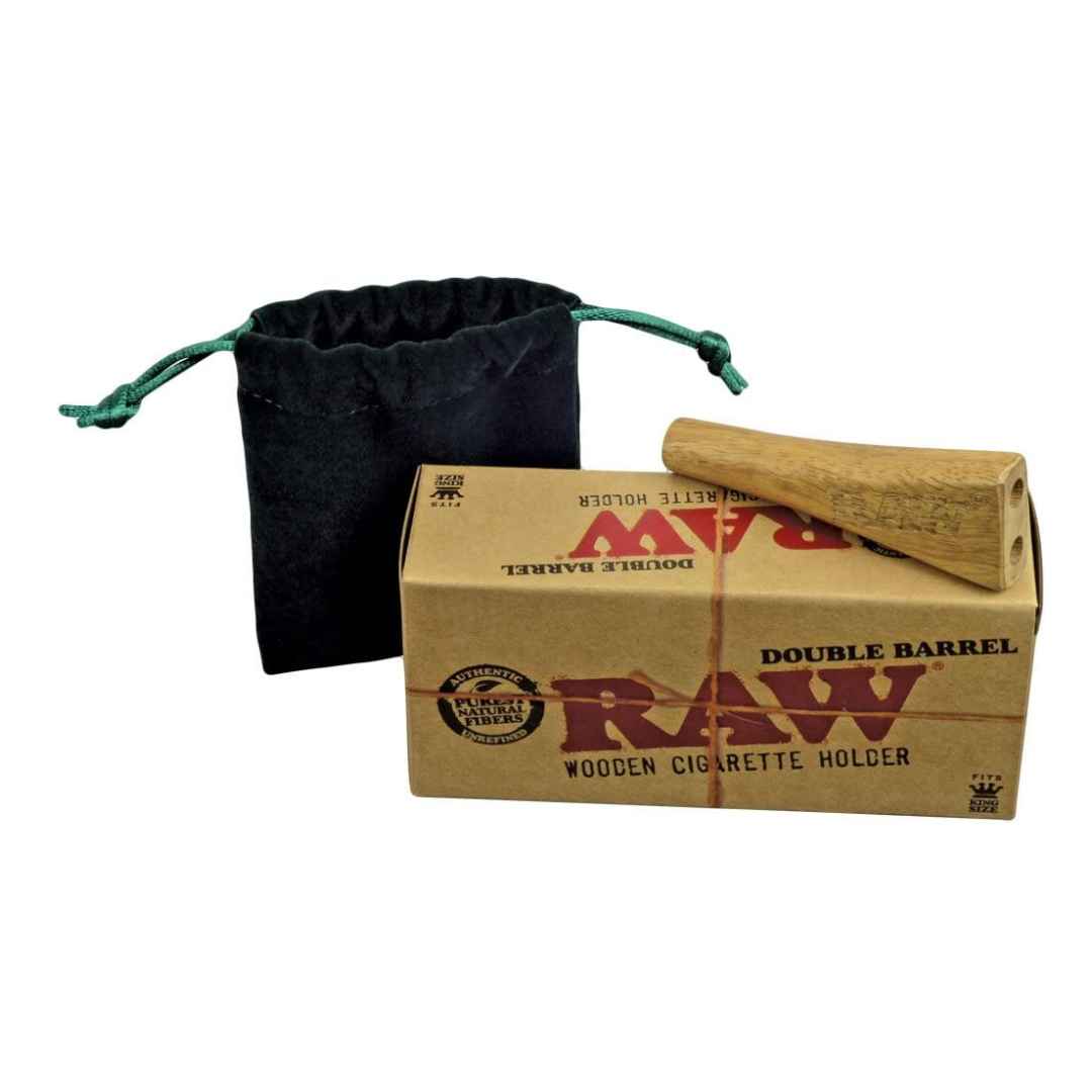 Raw double barrel wooden joint holder
